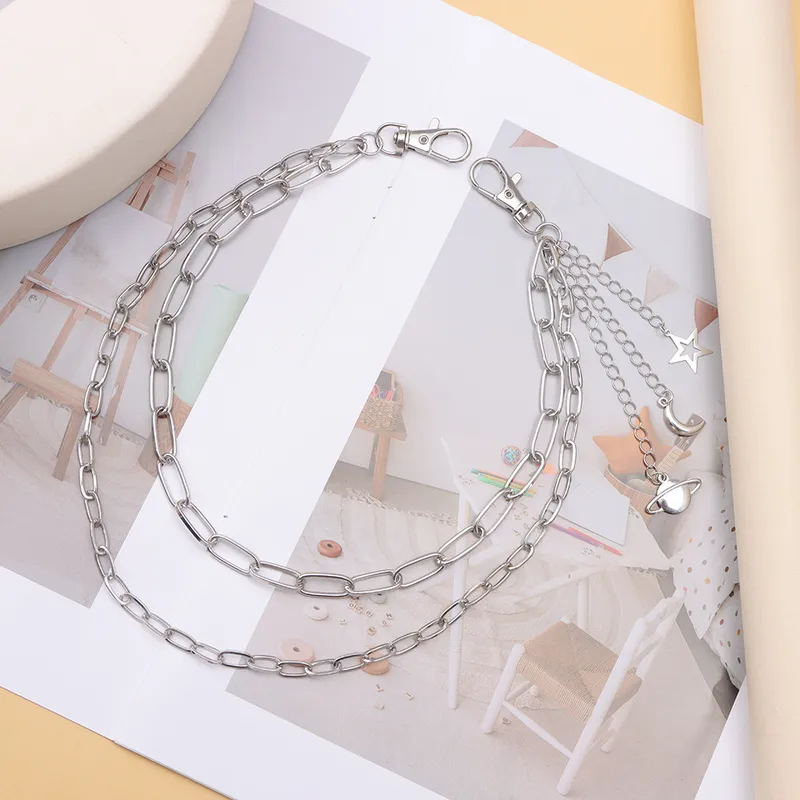 Celestial Layered Silver Wallet Chain ✦