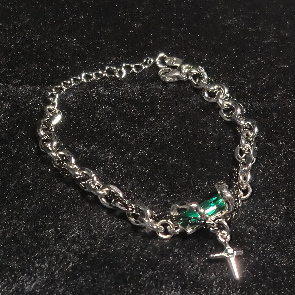 OBSIDIAN Green Dual Chain Bracelet