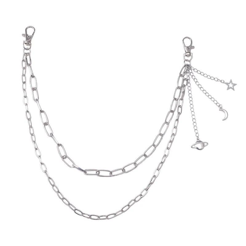 Celestial Layered Silver Wallet Chain ✦