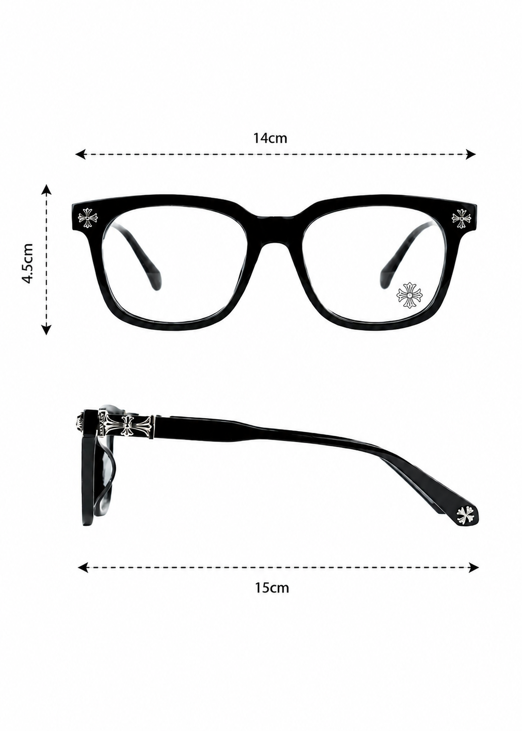 Black chrome heart frame