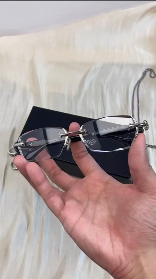 Black Chrome Heart Rimless