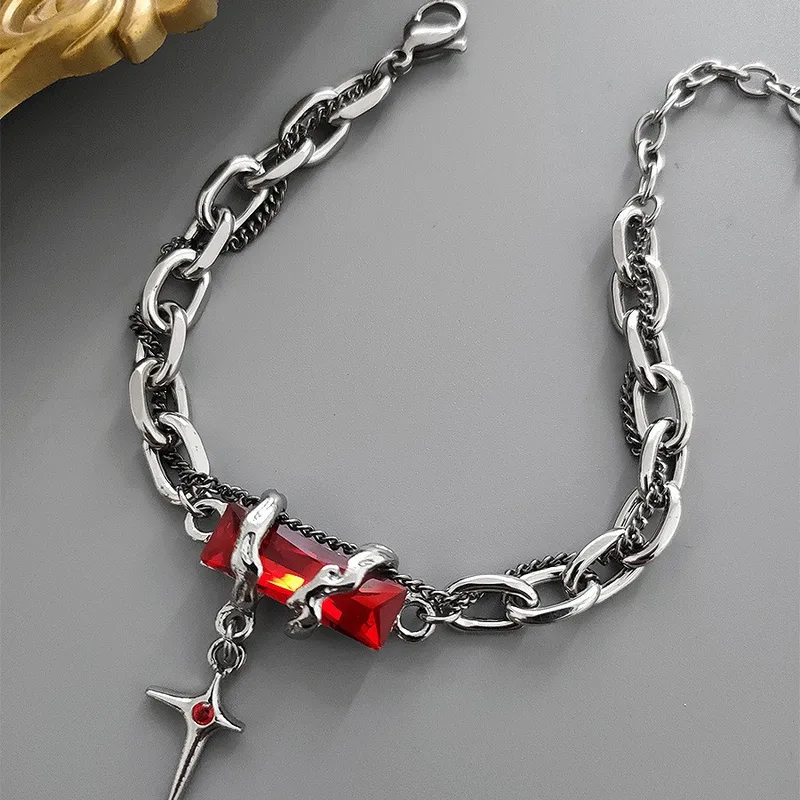 OBSIDIAN Red Dual Chain Bracelet