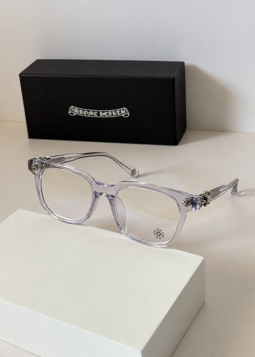 White chrome heart frame