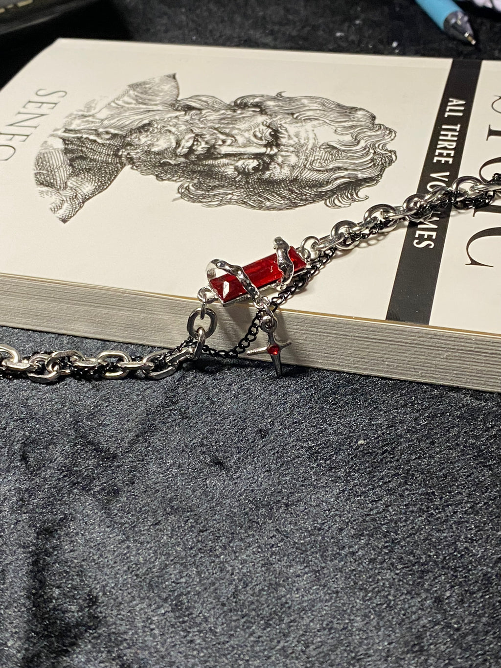 OBSIDIAN Red Dual Chain Bracelet