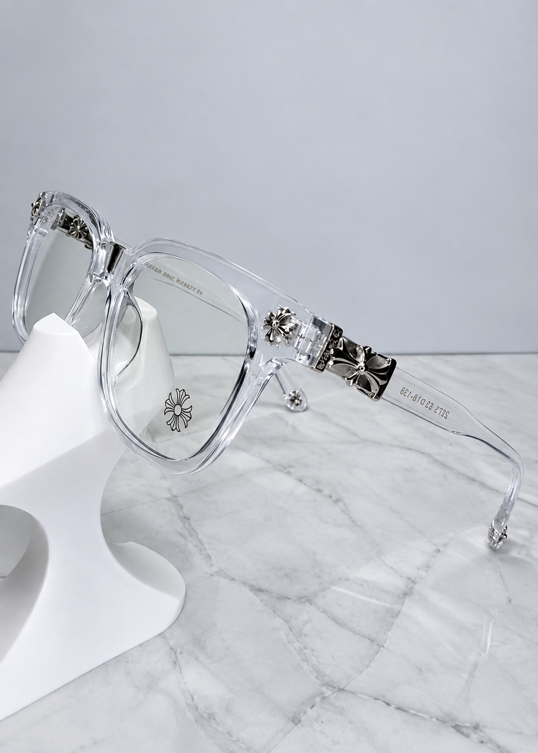 White chrome heart frame