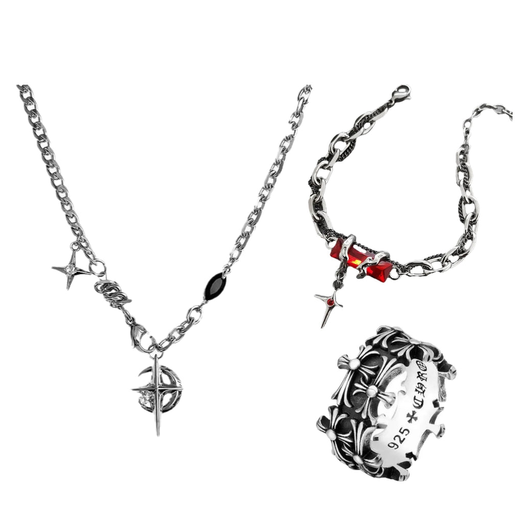Obsidian cross set