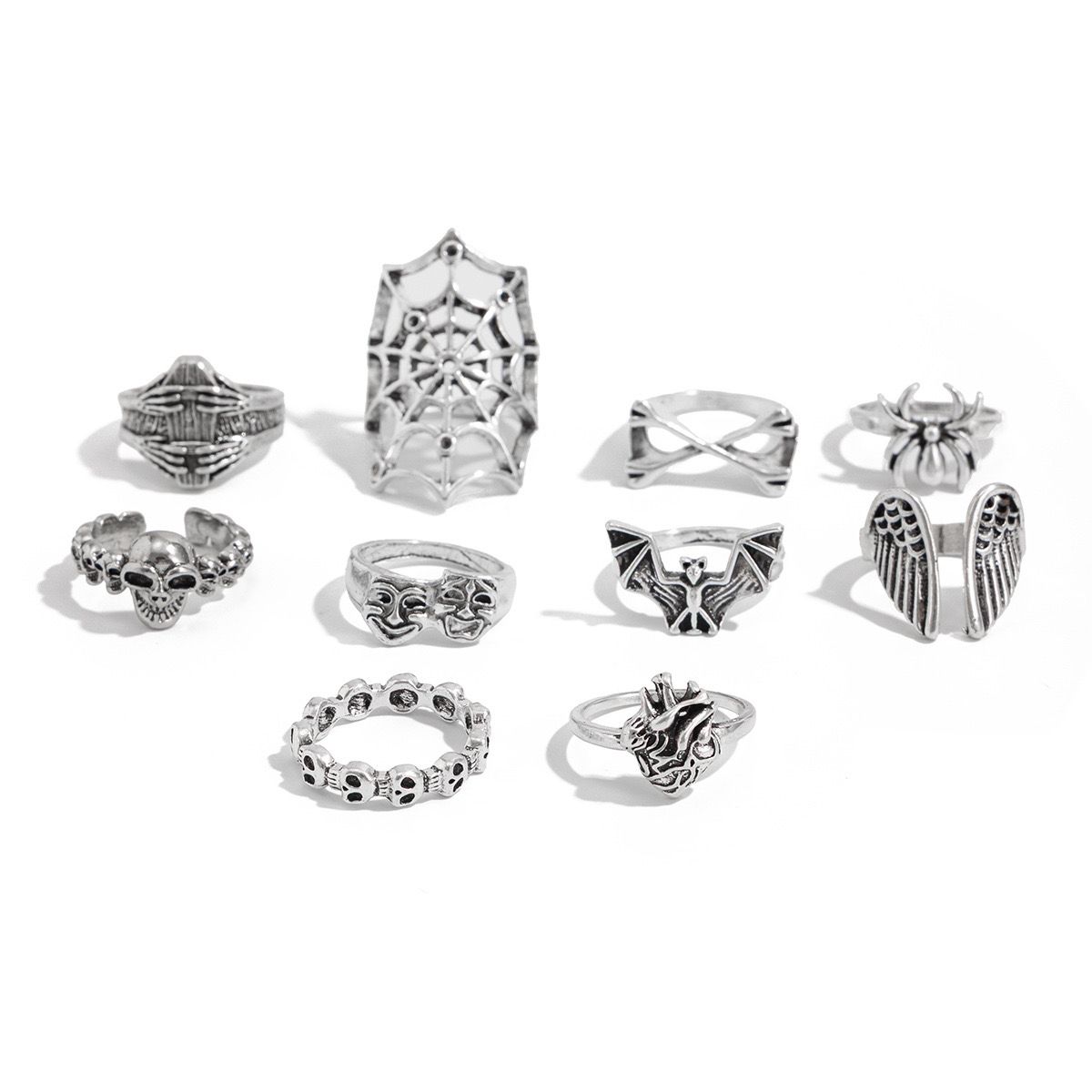 Gothic ring set (10 pcs)