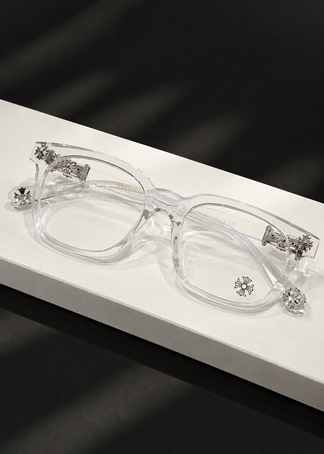 White chrome heart frame