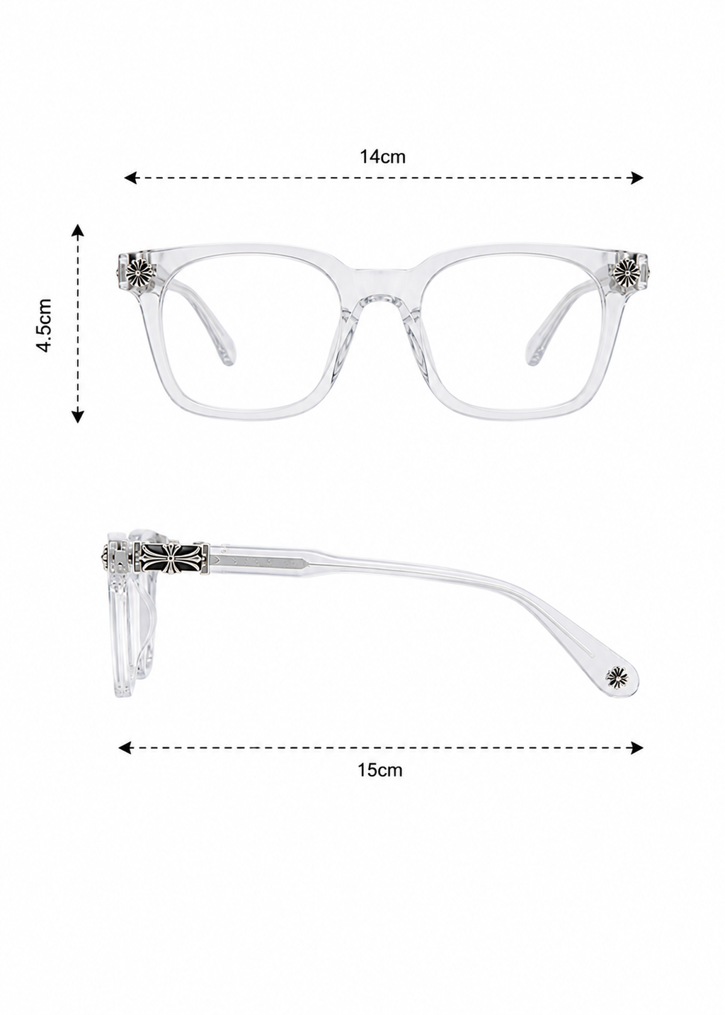 White chrome heart frame