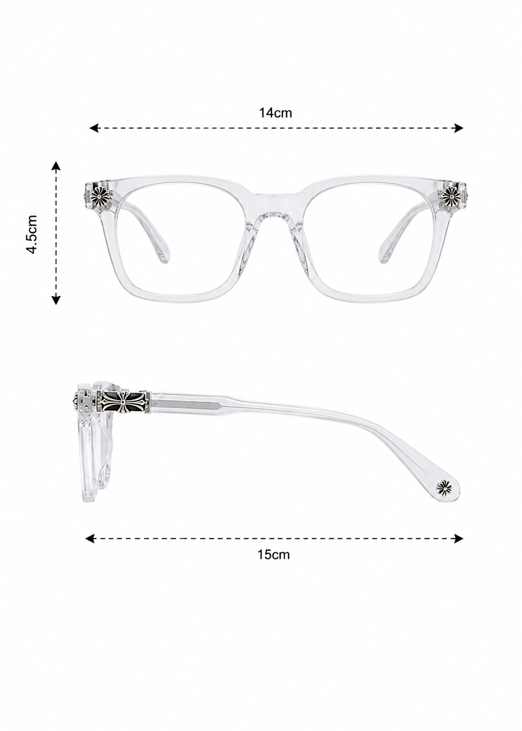 White chrome heart frame