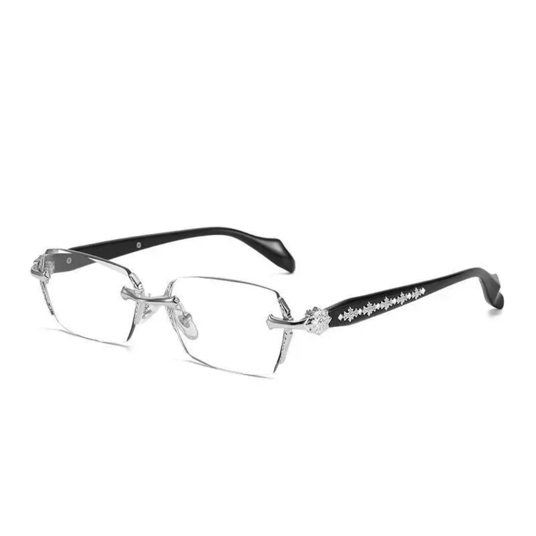 Black Chrome Heart Rimless