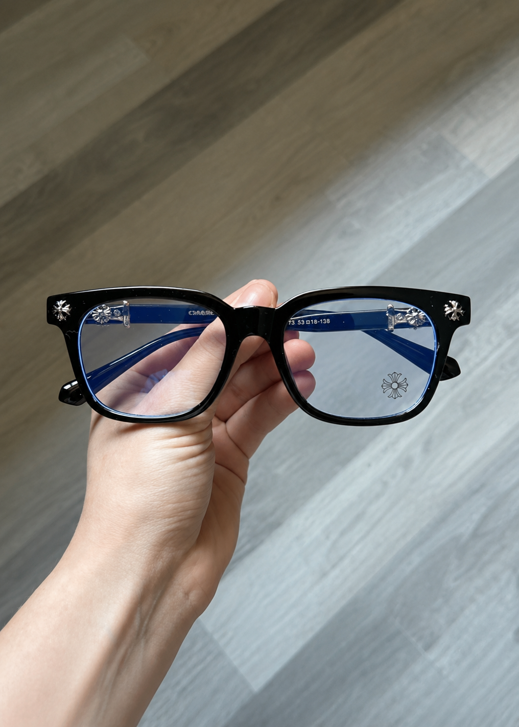 Black chrome heart frame